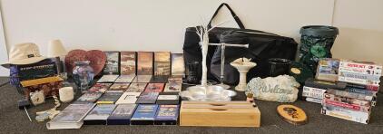 30~ Alaska VHS Movies, Home Decor Accents, StepStretch, Duffel Bags, Glassware, Vintage Lot
