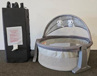 Baby Trend Portable Playard Black/Gray & Round Mesh Play Dome Bassinet with Toys, Foldable