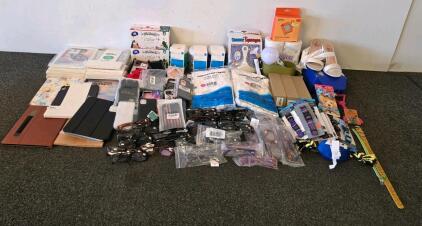 Mixed Lot General Merchandise: Eyewear, Phone/Tablet Cases, Sandals, Cotton Balls, More, 40~Items