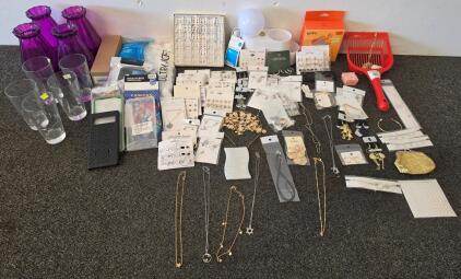 Mixed Lot: 60+ Pieces of Jewelry, Home Goods, and Accessories