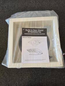 RV Roof Ventilation Fan, Manual, Built-In Rain Shield, 12V, Standard Opening, White