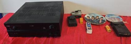 Yamaha RX-V2300 AV Receiver, Univex Clix Deluxe & Ansco Cadet II Cameras, Beatles Collector Plate
