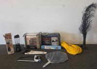 Mixed Lot: Hamilton Beach Blender tested and functioning, Mainstays Protector, Extension Cord, two saws in great condition,