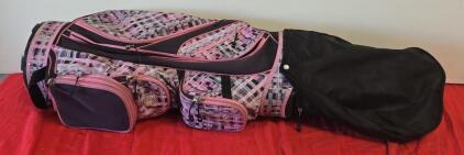 Women&rsquo;s Right-Hand Golf Club Set with Plaid Cart/Stand Bag, Graphite Shafts, Rain Hood