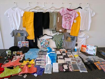 Assorted General Merchandise Lot &ndash; Clothing, Accessories, Phone Cases, Household, 70+ Items
