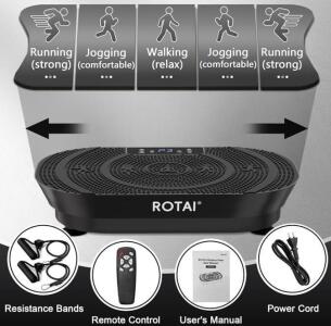 ROTAI ET1906CW Vibration Plate Exercise Machine, 99 Speeds, 300 Lbs Capacity, Black (5000-J)