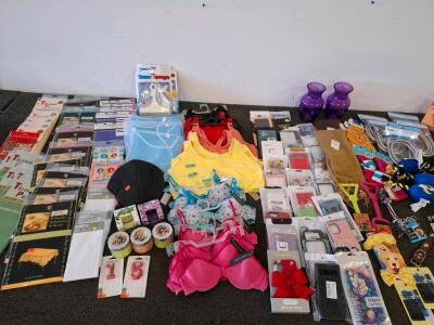 Large General Merchandise Lot: Party Supplies, Bras/Faded Glory, Candles, Phone Cases, Decor