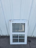Vinyl Double Hung Window, White, 4-Lite Grid, Screen Included - 2