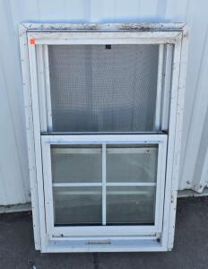 Vinyl Double Hung Window White, Colonial Grids, Screen Included