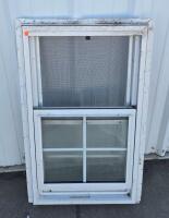 Vinyl Double Hung Window White, Colonial Grids, Screen Included