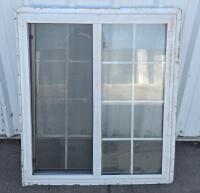 Vinyl Sliding Window, Double Pane, Colonial Grids, Screen Included, White Frame - 3