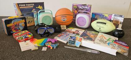 Mixed Lot&mdash;UNO, TMNT Trouble, Dr. Seuss, Wilson Football, MegaSport Basketball, 27+ Items