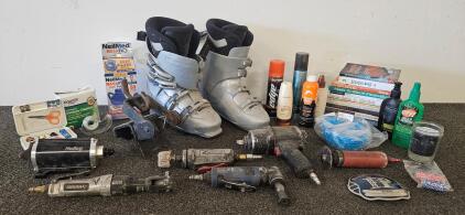Ski Boots, Several Pneumatic Tools, NeilMed Pot, Toiletries, Books and More