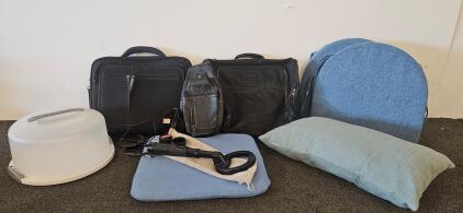 Mixed Lot: Case Logic & Ciao! Travel Bags, BULLCAPTAIN Sling, Nokta Pulse Dive Metal Detector, Cushions, Cake Carrier