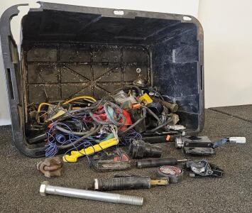 Milwaukee M18 Battery, Tool & Hardware Assortment, Mixed Lot &ndash; Storage Tote