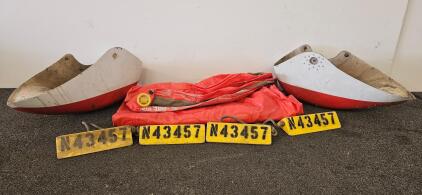 Aircraft Emergency Flotation Kit, Coleman Inflatable, 2 Floats, Registration N43457, c/w ID Tags