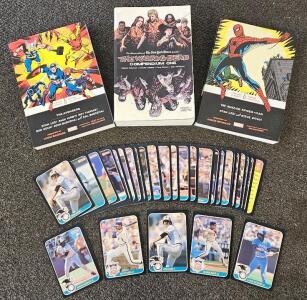 Lot of 3 Marvel & Image Graphic Novels (Avengers, Spider-Man, Walking Dead) + 1987 Donruss Baseball Card Set
