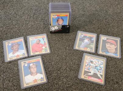 1987 Topps Baseball Cards Lot &ndash; 35 Cards, Wade Boggs, Rickey Henderson, Cal Ripken, NM, All-Star
