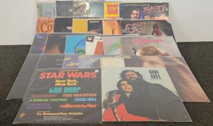 Lot of 20+ Vintage Vinyl Records Pop Rock Jazz Soundtracks Nat King Cole Star Wars Promo LPs