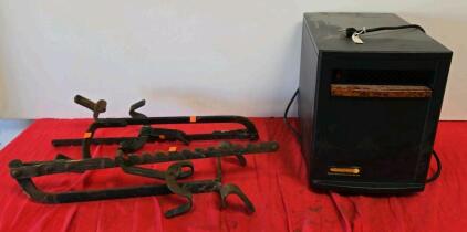 EdenPURE GEN4 Quartz Infrared Heater with Remote & Vintage Adjustable Iron Andirons