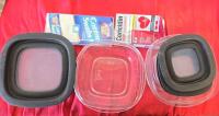 Mixed Camp Cookware & Utensil Lot: Frying Pan, Cups, Rustic Chair, Fillet Knife, Toiletries Included - 4