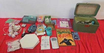 Mixed Lot: TI-30X IIS Calculator, Craft Supplies, Decorative Items, and More
