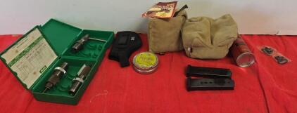 RCBS .45 ACP Reloading Dies, PT1911 .45 Magazines, Allen Leather Shooting Bags, Holster, Oil, Swivels