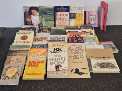 Mixed Lot of 44 Books & Cassette: Quinn, Hemingway, Ogilvy, Victorian Women, Self-Help, Nonfiction