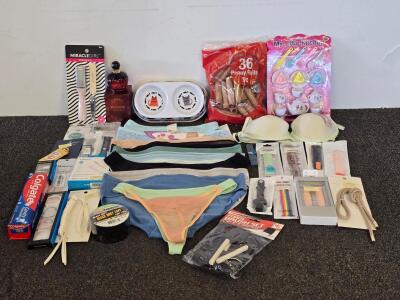 Mixed Lot General Merchandise - Perfume, Underwear, Watch Bands, Toys, Cat Bowl, Tools, 27+ Items