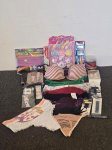 Assorted Lot: Oral-B Kids Toothbrushes, Colgate Toothpaste, Bras, Panties, Phone Mount, Toy Tea Set