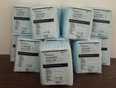 Cardinal Health WINGS Basic Disposable Underpads, 23" x 36", Light Absorbency, 140 Count