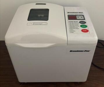 Breadman Plus TR-600 Automatic Bread Maker, 2 lb Loaf, 9 Programs, Digital Display, 430W