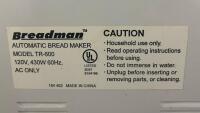 Breadman Plus TR-600 Automatic Bread Maker, 2 lb Loaf, 9 Programs, Digital Display, 430W - 4