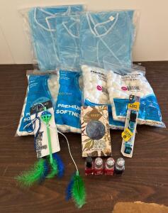 Disposable Blue Isolation Gowns, Nonwoven Polypropylene, Universal Size, 3 Pack, Individually Sealed