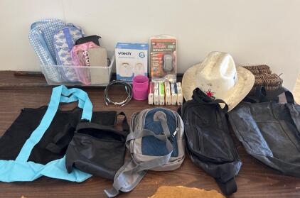 VTech DM111 Monitor, GO WARMER, Bags, Totes, Cowboy Hat, Torches, & Accessories Lot