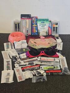 Mixed Lot 33pc: Apple Watch Bands 42-44mm, Lace Underwear Medium, Kids Oral Care, Dog Bowl