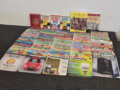 Large Lot: Consumer Reports Magazines 2006&ndash;2015 + US Coin & Paper Money Reference Books