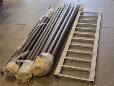Livestock Corral Panel Gate Frame Set, Steel, Approx. 12 Pieces w/ Ladder-Style Panel, 6'x12'