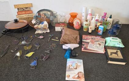 Mixed Lot Stained Glass Suncatchers, Personal Care, Cookbooks, Skillet, Home Decor,