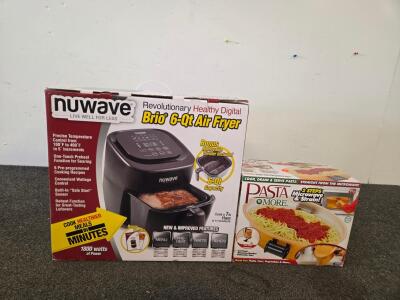 Nuwave Brio 6-Qt Digital Air Fryer 1800W Touchscreen + Pasta N More 5-Qt Microwave Cooker- New in packaging