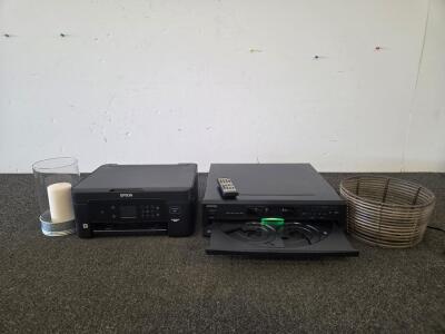 Onkyo DX-C390 6-Disc CD Player w/Remote(Tested) & Epson XP-4205 WiFi Printer (Unable to test)Bundle