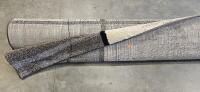 Large 8x10 ft Gray & Cream Area Rug, Synthetic Fiber, Abstract Stripe Pattern - 3