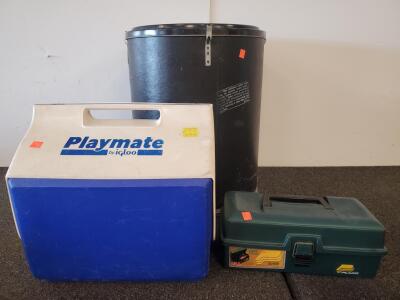 Igloo Playmate Cooler 14QT, Plano 5301 Tackle Box, FS5155 30-Gal Fiber Drum, USA Made