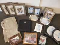 Large Mixed Photo Frame Lot - Mainstays 8x10, 5x7, 4x6 Inch Assorted Styles, Curtains, Farm Sign