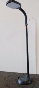 LED Gooseneck Floor Lamp, Adjustable Height, Touch Dimmer, 700 Lumens, 5000K, Black (Tested and Powers ON)