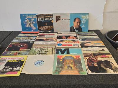 Vintage 12" LP Record Lot ~25 Mixed Artists Pop Country Gospel Billy Vaughn Mancini Campbell