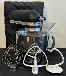 KitchenAid Artisan Stand Mixer, Matte Black, 5 Qt Bowl, 325W, 10 Speeds, Attachments Included