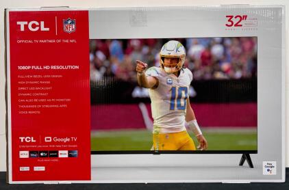 TCL 32S350G 32" 1080p Full HD LED Smart TV With Google TV, HDR10, Voice Remote, Bluetooth Audio