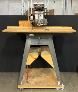 Craftsman 10" Radial Arm Saw With Custom Mobile Stand, Safety Keyed Switch, Fence