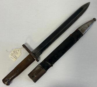 Spanish Mauser M1893 Bayonet Fabrica De Toledo w/ Scabbard, Artiller&iacute;a Model, Spain, 1893